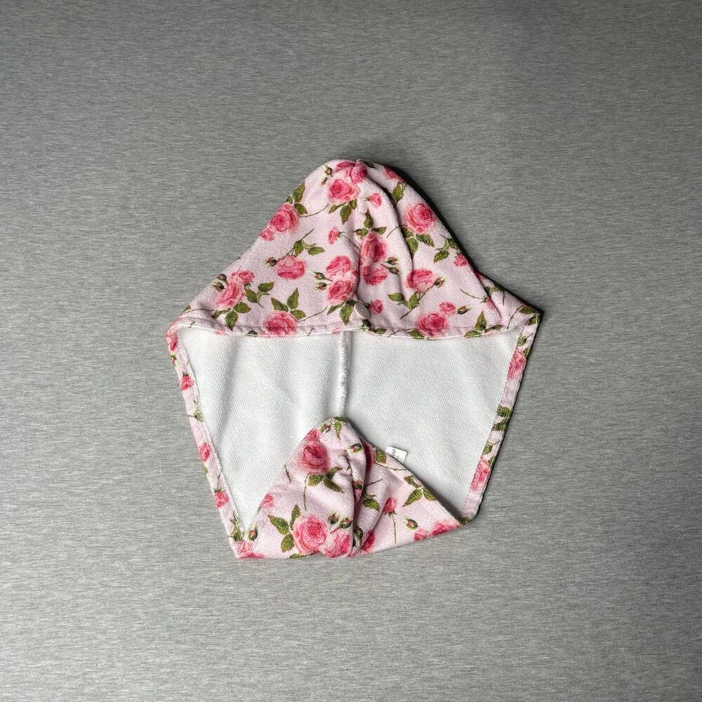 Tru Beauty Shop Floral Pink Print Quick Drying Hair Towel Turban Wrap